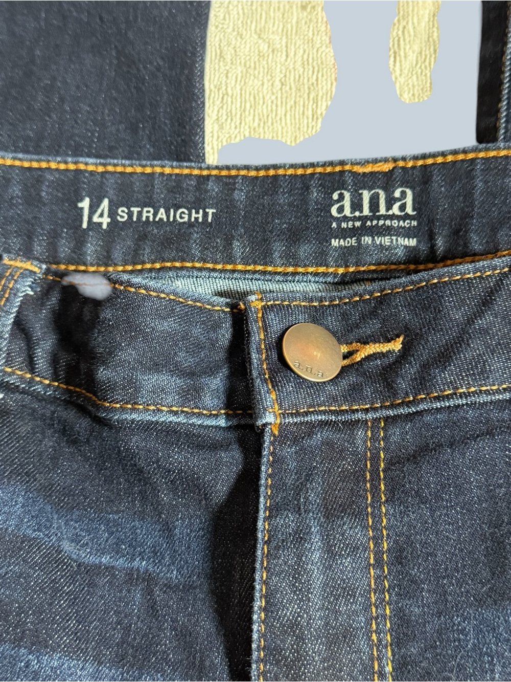 a.n.a. Dark Blue Straight Jeans size 14 - Picture 3 of 8